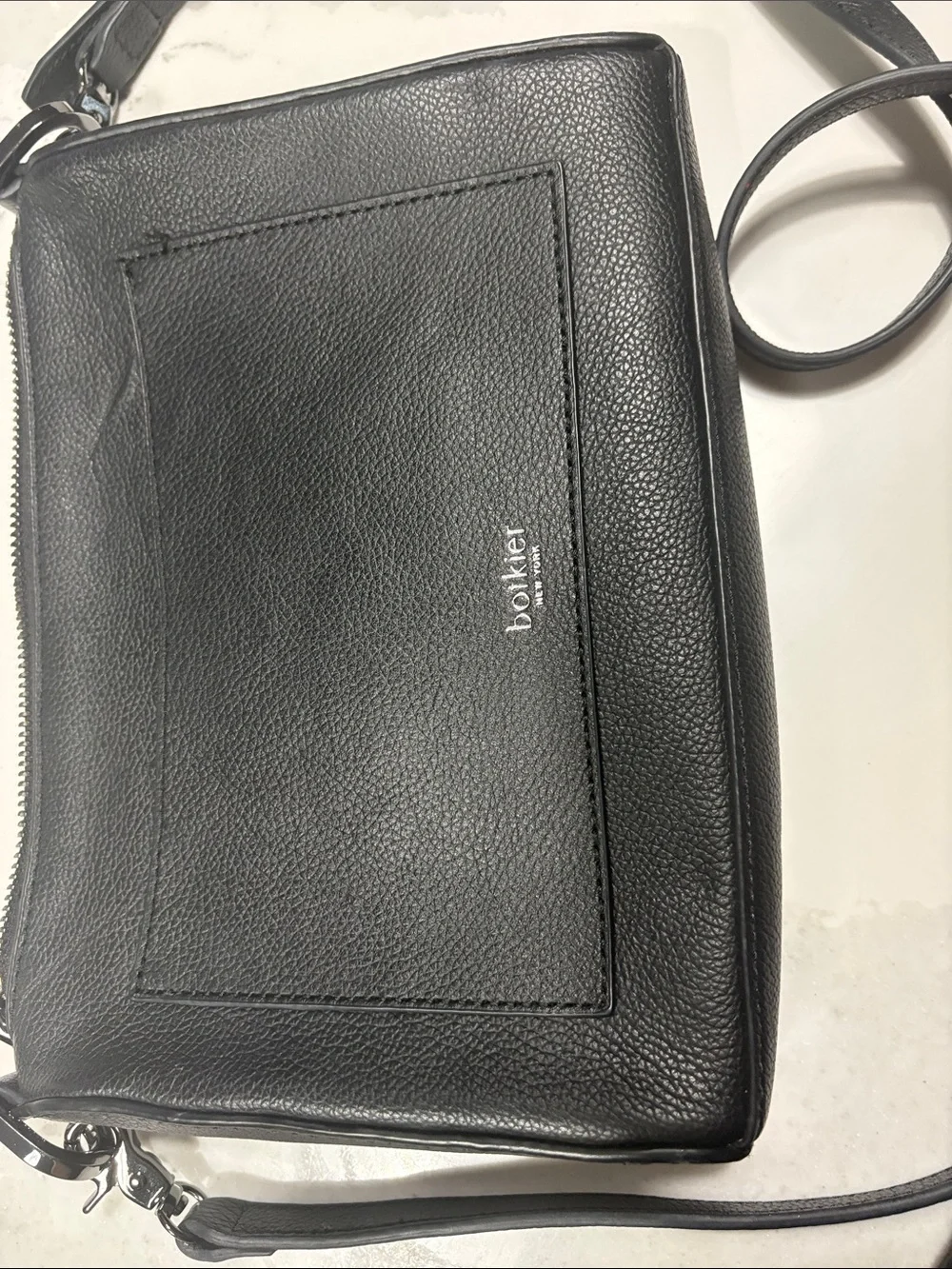 Botkier Black Pebbled Leather Convertible Crossbody